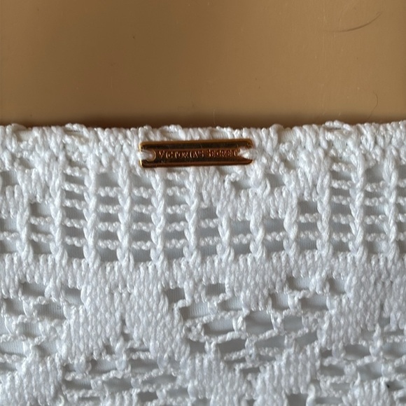 NWOT Victoria's Secret Bikini Pushup Bra Top 34C & White Crochet Tie Bottoms - Picture 9 of 15